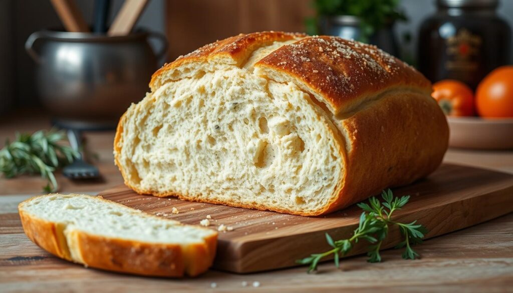Freshly baked cottage cheese bread with a light, airy texture and golden-brown finish, ideal for easy, wholesome meals.